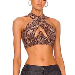 Kacie Cross Over Top in Brown